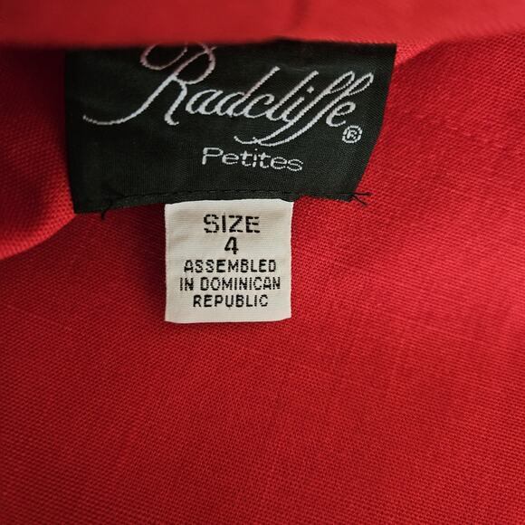 Vintage Red Blazer Jacket Size 4 Petite - Picture 3 of 5